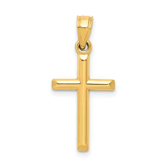 10K yellow gold polished cross pendant - 10C1344