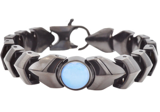 Mother Of Pearl Black Stainless Steel Bracelet