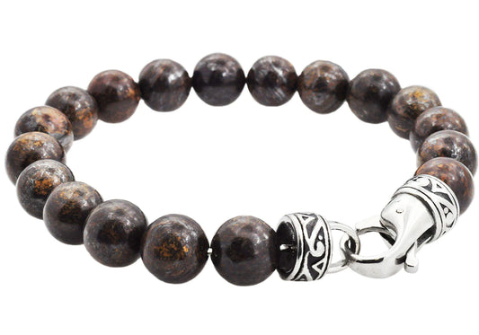 Bronzini Stainless Steel Beaded Bracelet