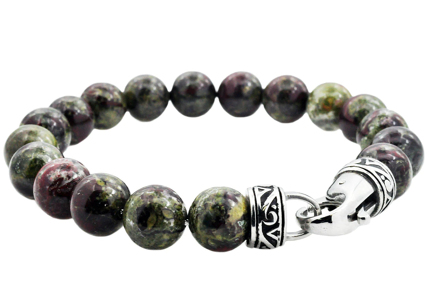 Dragon Stone Stainless Steel Beaded Bracelet