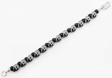 Onyx Stainless Steel Skull Beaded Bracelet