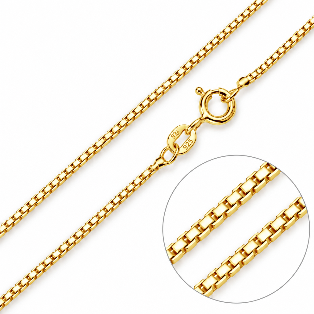 Gold Plated Sterling Silver Box Chain