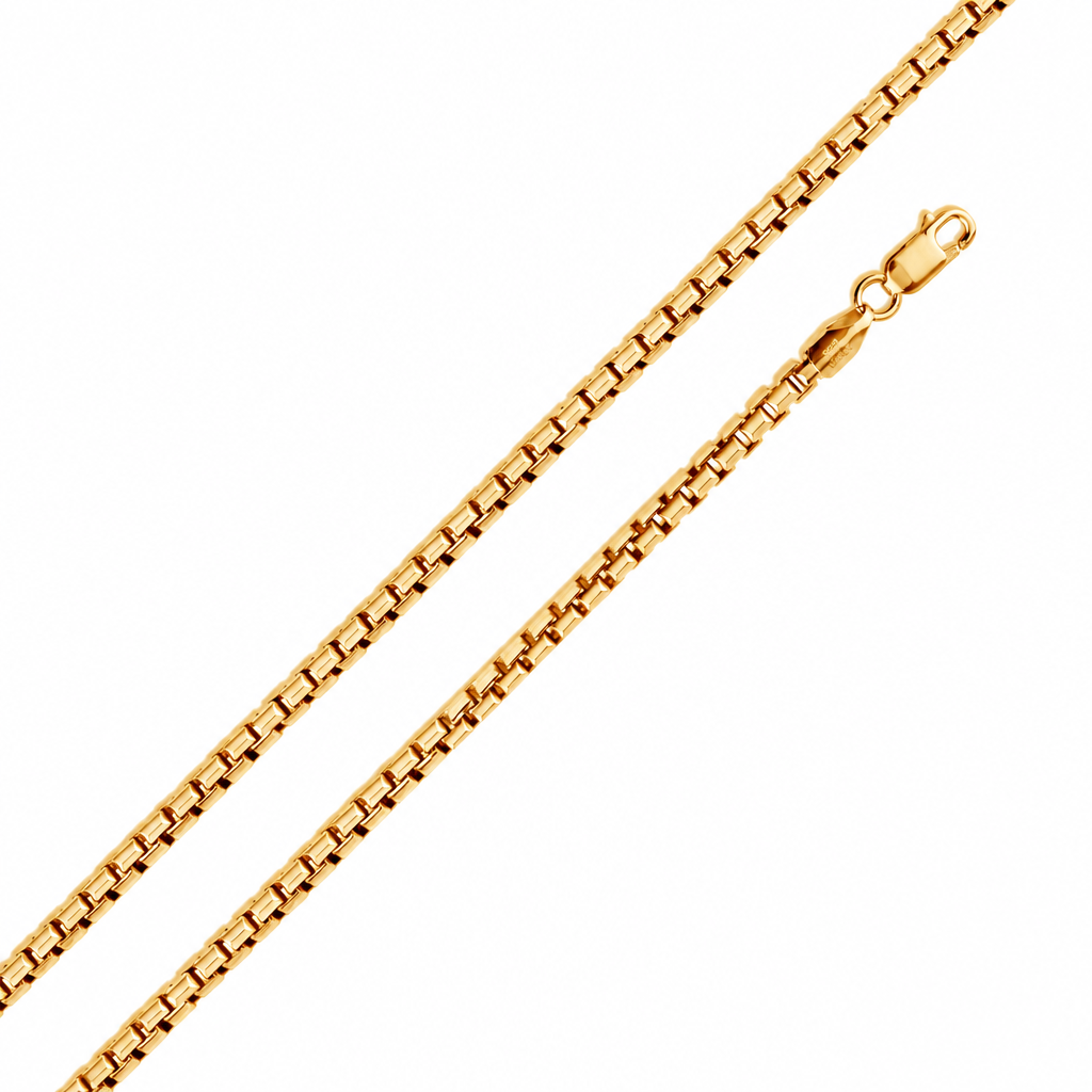 Gold Plated Sterling Silver Round Box Chain