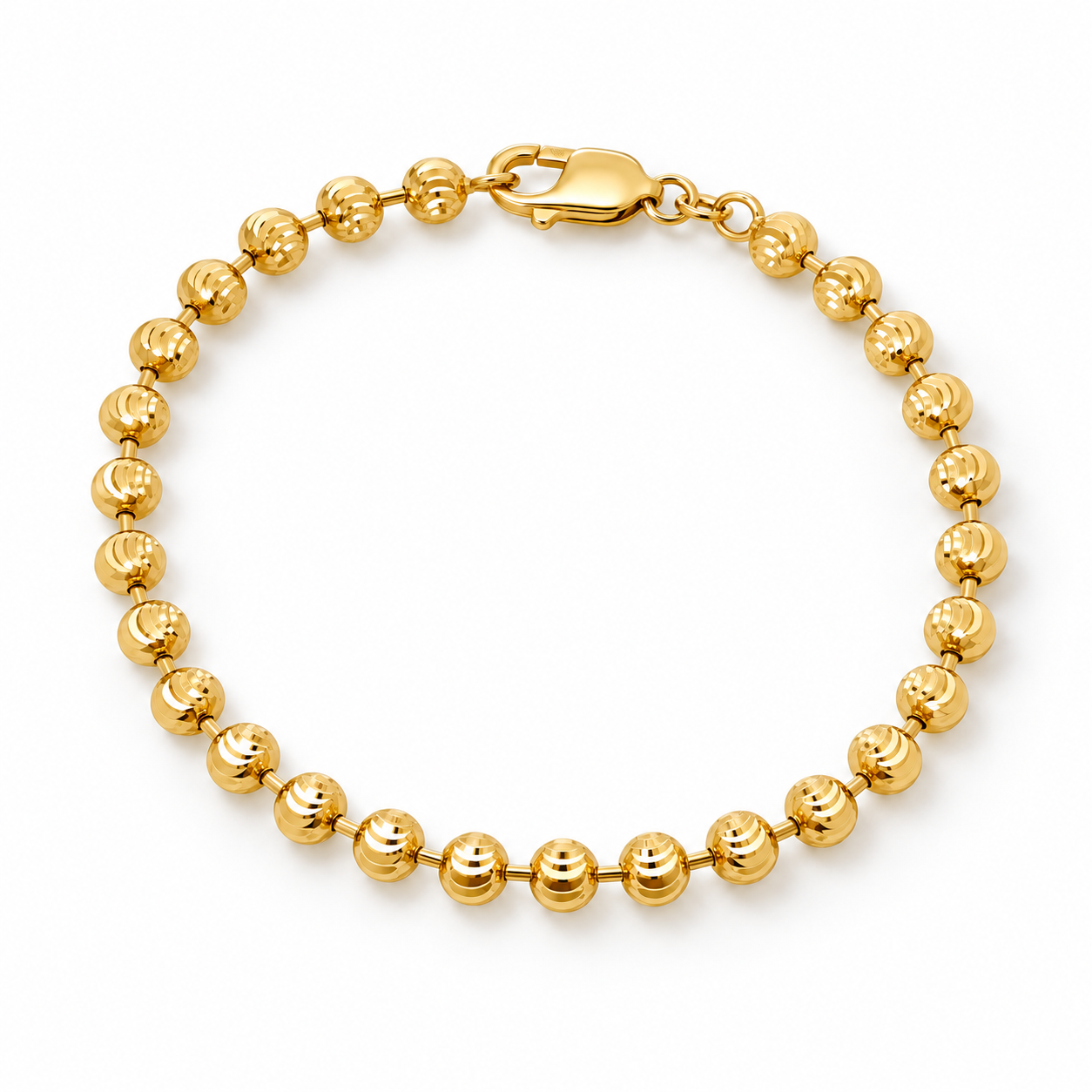 14K Yellow Gold Moon Cut Bracelet Clasp