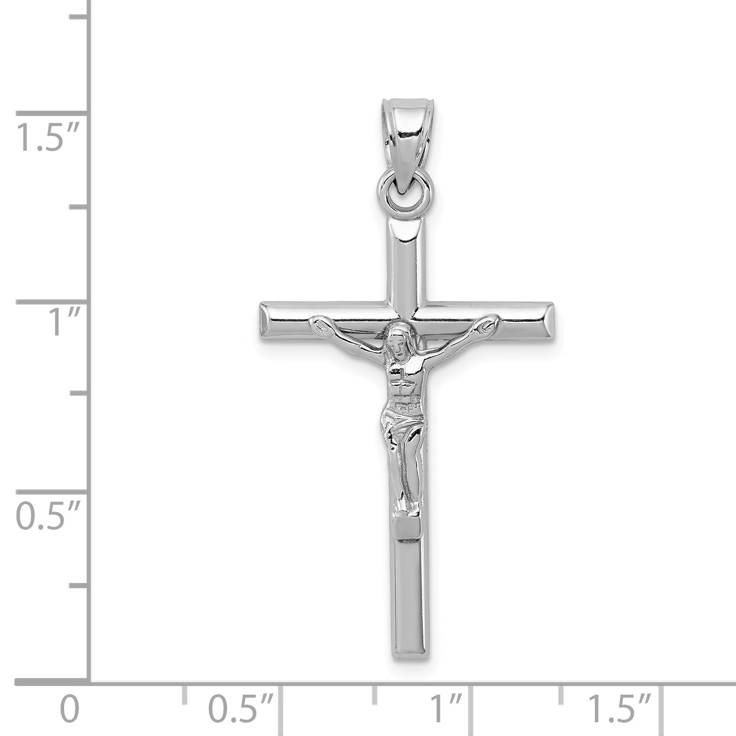 Sterling Silver Crucifix Pendant Size Chart β 38mm x 19mm
