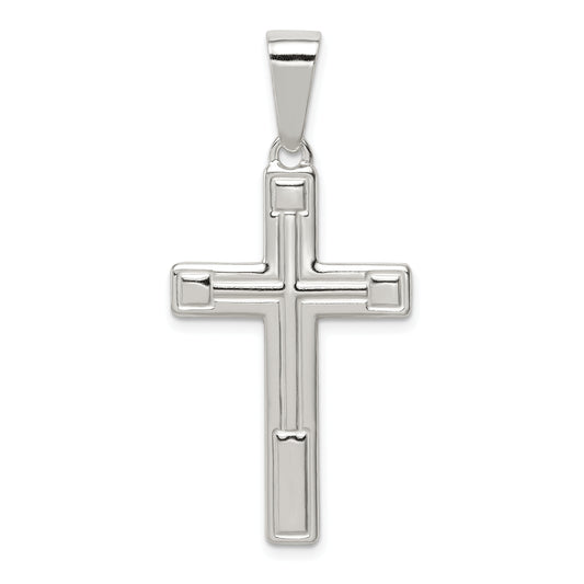 Sterling Silver Polished Cross Pendant - main view