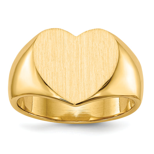 18K Gold Heart Signet Ring