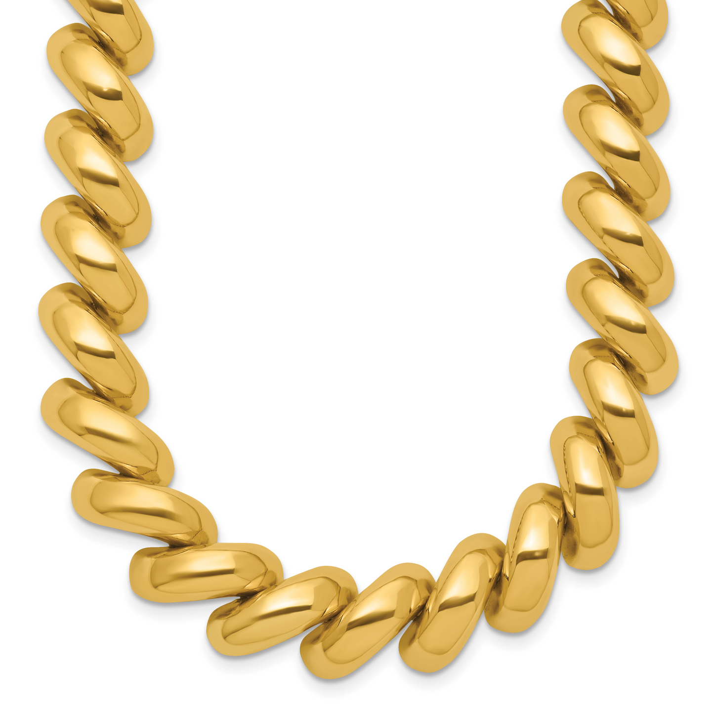 Yellow gold San Marco necklace, 12 mm