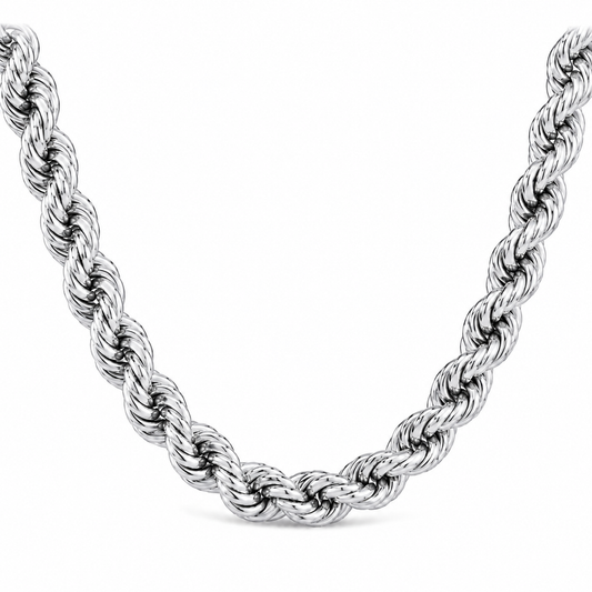 10K White Gold Solid Rope Chain