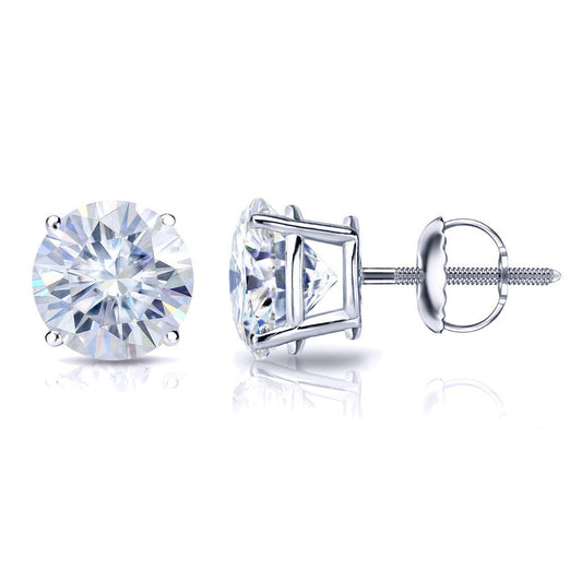 11mm round solitaire moissanite stud earrings