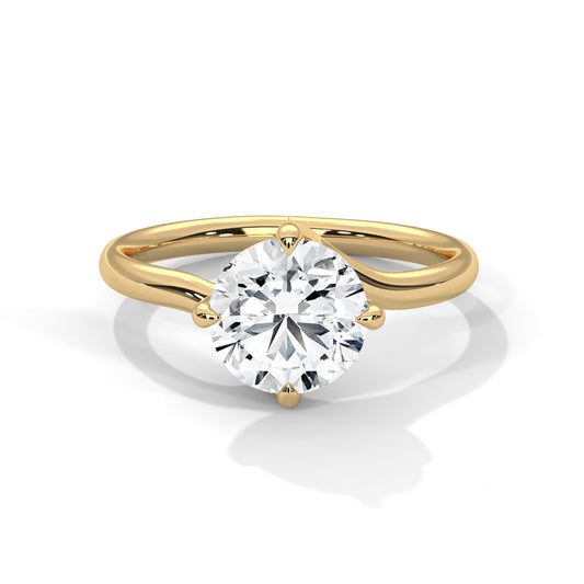 Round Lab Grown Diamond Ring 2.00ct Center Stone