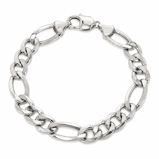 925 sterling silver Figaro bracelet for men