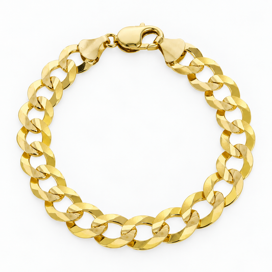 14K Gold Solid Cuban Curb Link Bracelet