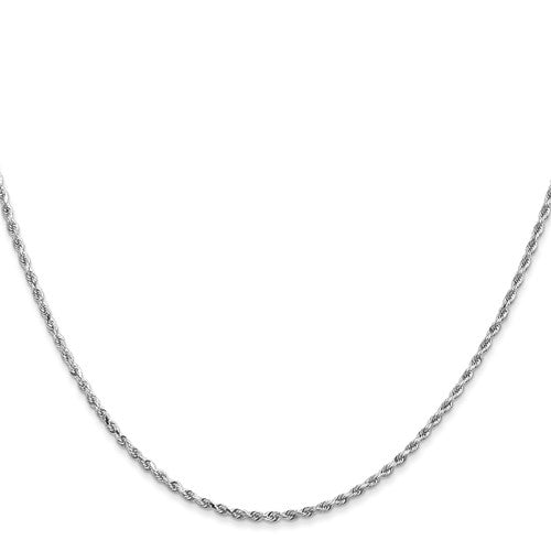 White Gold Chain - Mens Solid Rope Chain 14K Gold