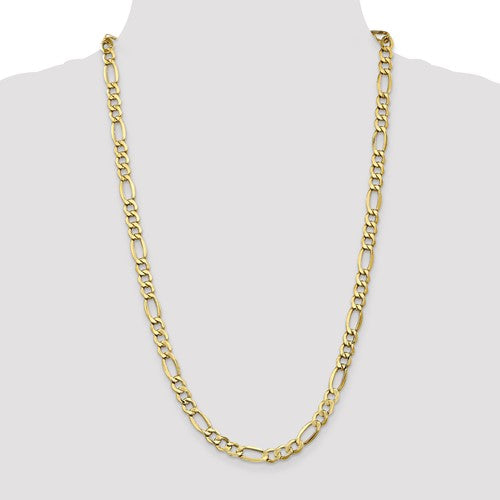 Gold Chain - Mens Solid Figaro Chain 10k Gold