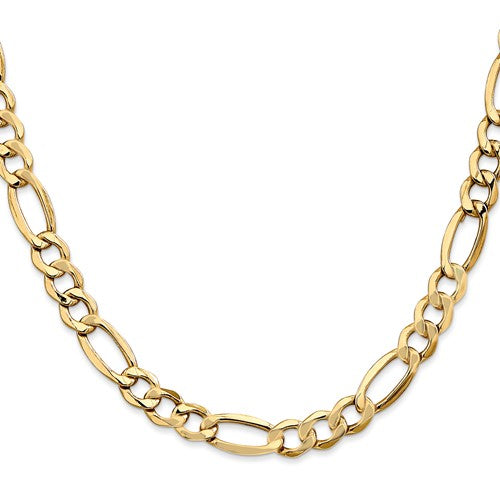 Gold Chain - Mens Hollow Figaro Chain 10K Gold