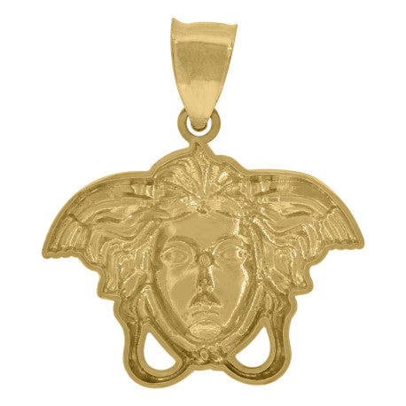 10kt Two-tone Gold Mens Medusa Egyptian Fashion Charm Pendant