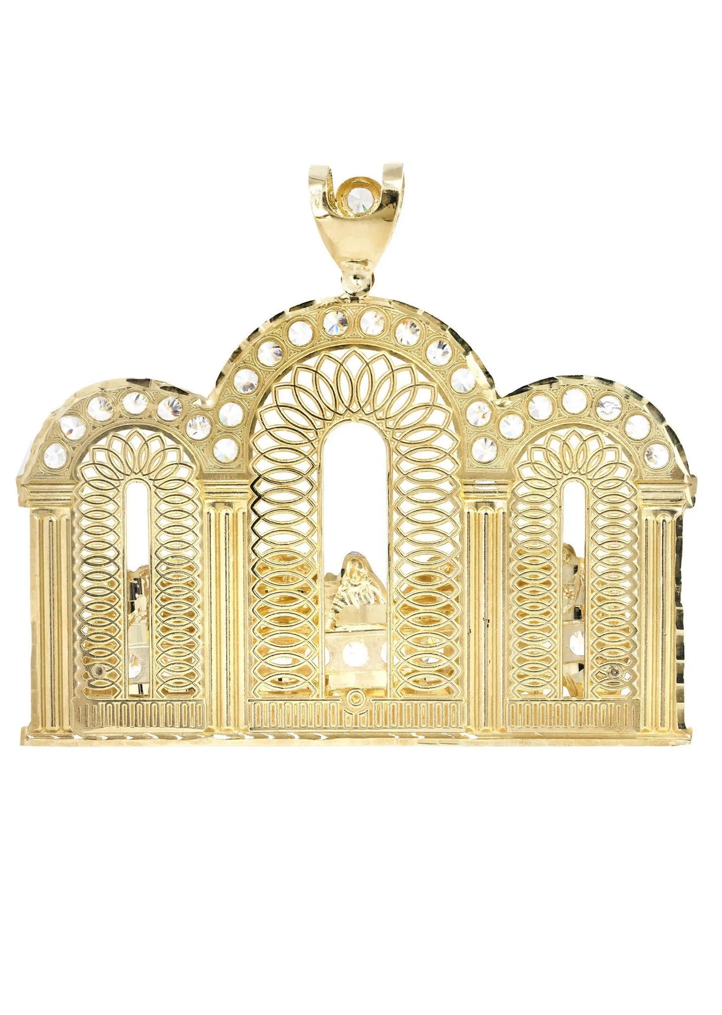 Big Last Supper & Cz 10K Yellow Gold Pendant. | 53.9 Grams