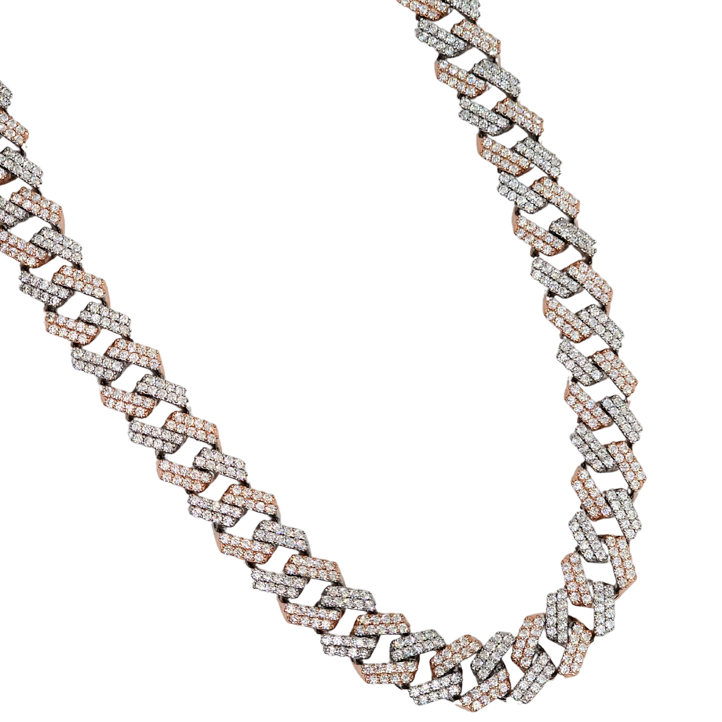 Miami Cuban Chain with Moissanite Stones - 925 Silver