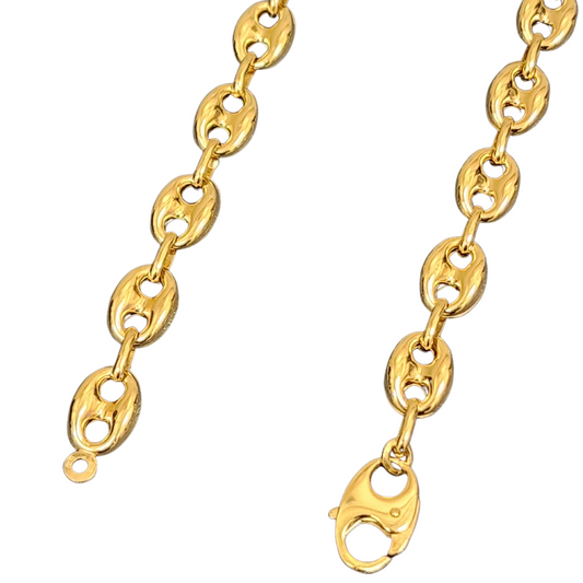 Gold Chain - Mens Hollow Puff Chain 10K Gold