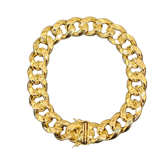Gold Miami Cuban Bracelet Hollow - 10K Gold Bracelet