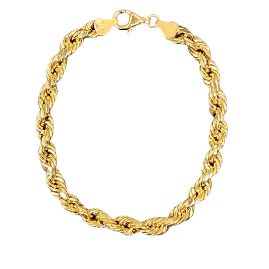 Gold Rope Bracelet Solid - 10K Gold Bracelet
