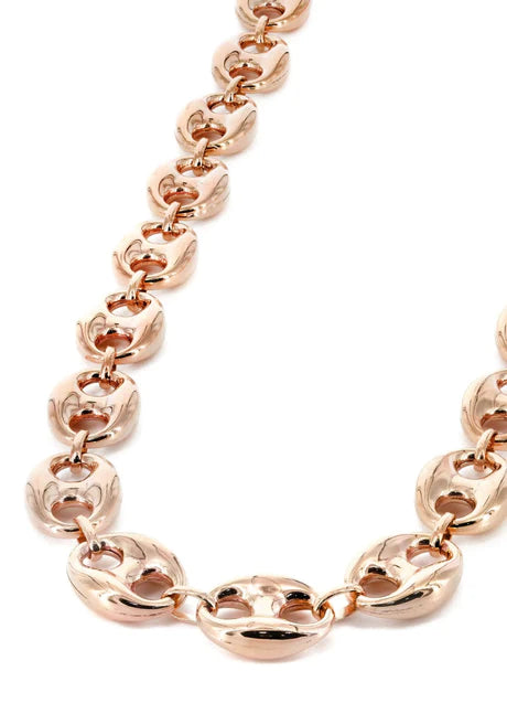 14K Rose Gold Chain Hollow Puff