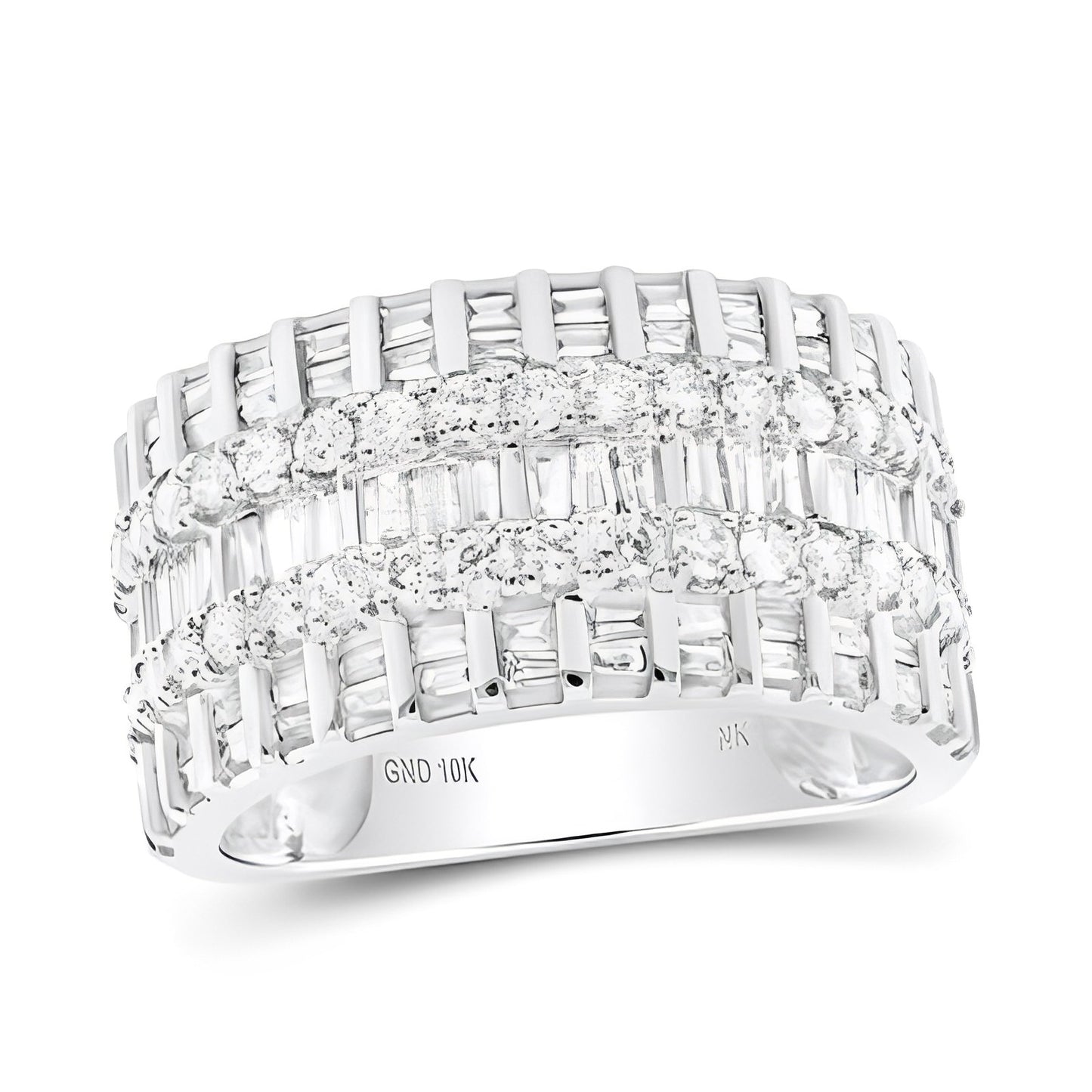 10K Yellow Gold Baguette Diamond Band Ring 1-3/8 CTW