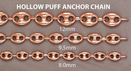 10K Rose Gold Chain Hollow Puff