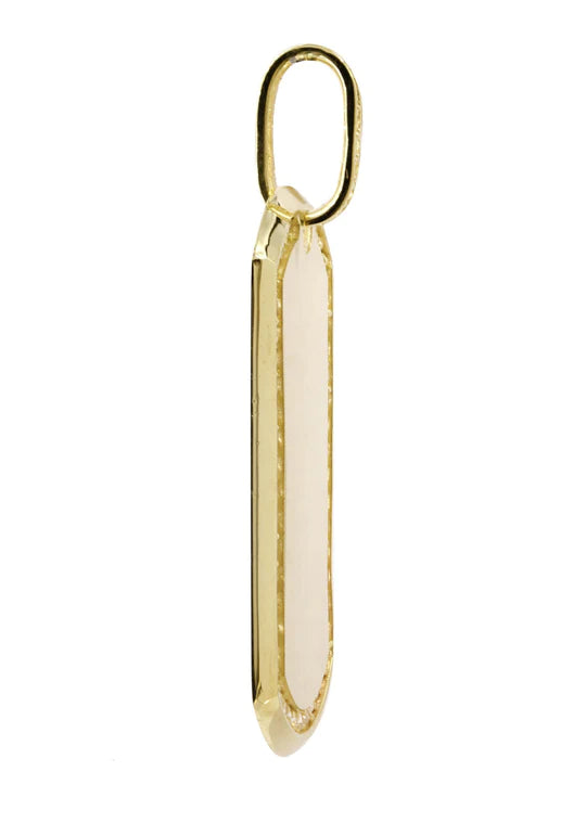 Big Dogtag & Cz 10K Yellow Gold Pendant. | 18.4 Grams