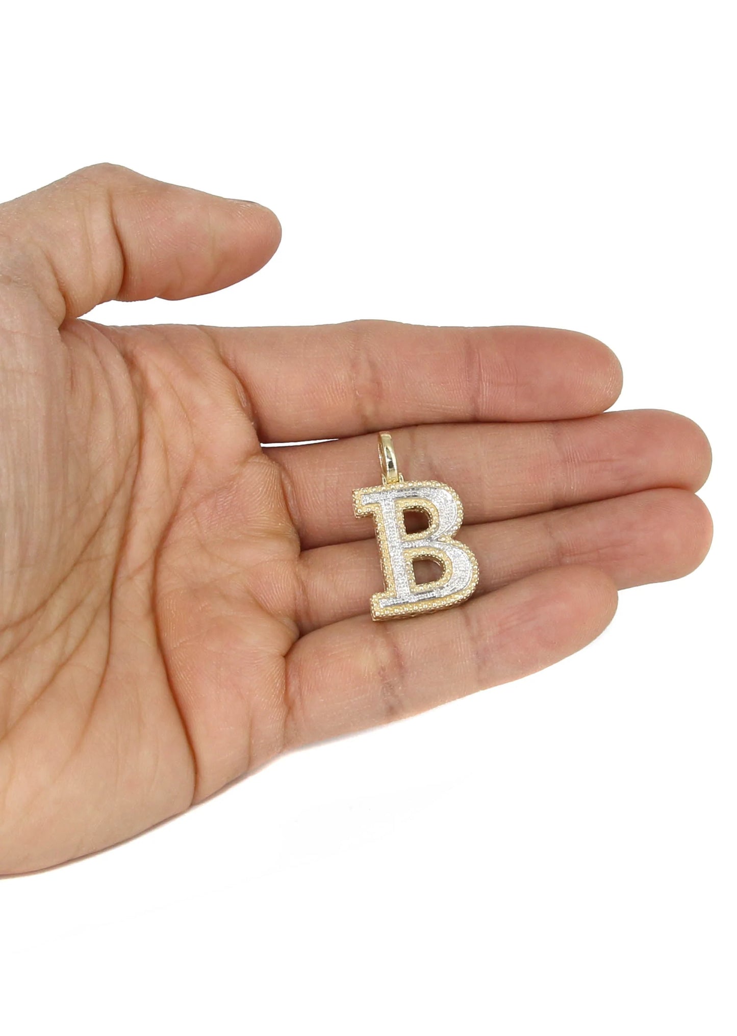 10k Yellow Gold Dimond Pendant Letter "B"