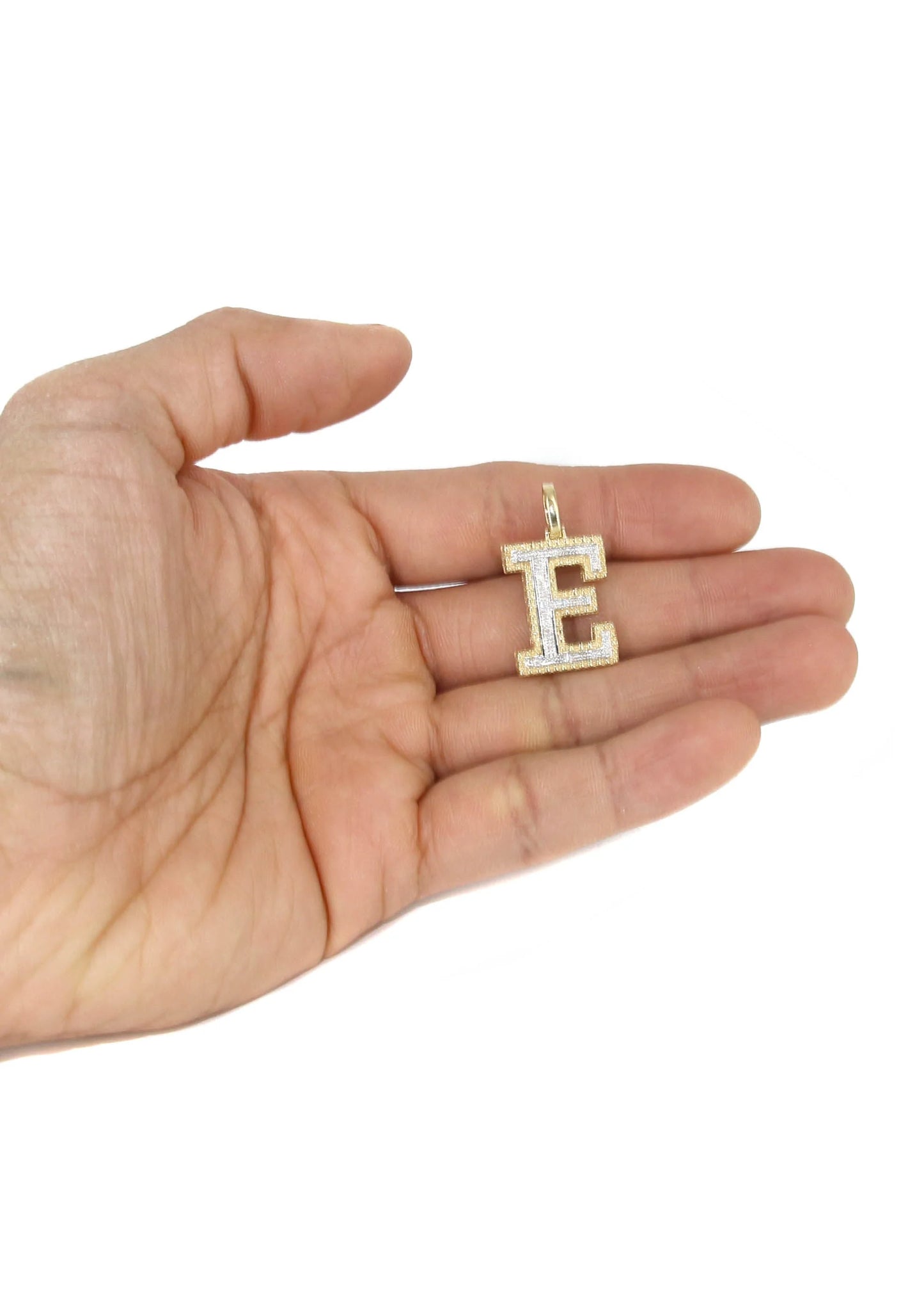 10k Yellow Gold Diamond Pendant Letter "E"