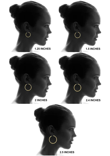 10K Gold Diamond Cut Hoop Earrings | Customizable Size