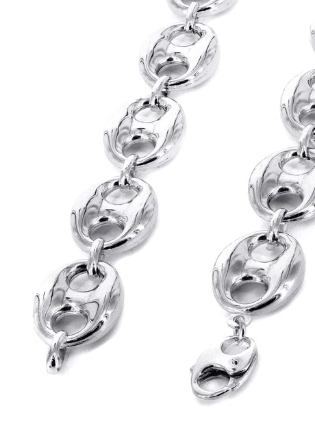 White Gold Chain - Mens Hollow Puff Chain 14K Gold