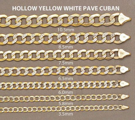 Curb Link Bracelet Hollow Diamond Cut - 10K Gold