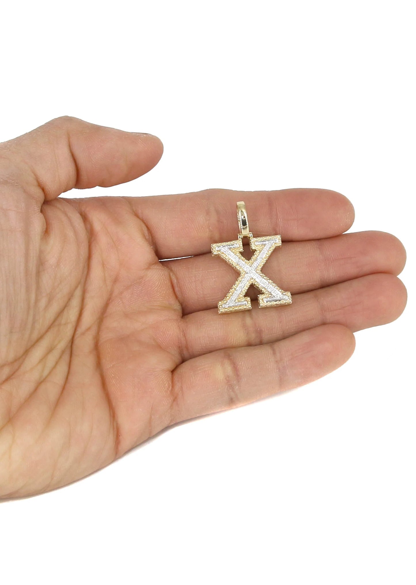 10k Yellow Gold Diamond Pendant Letter "x"