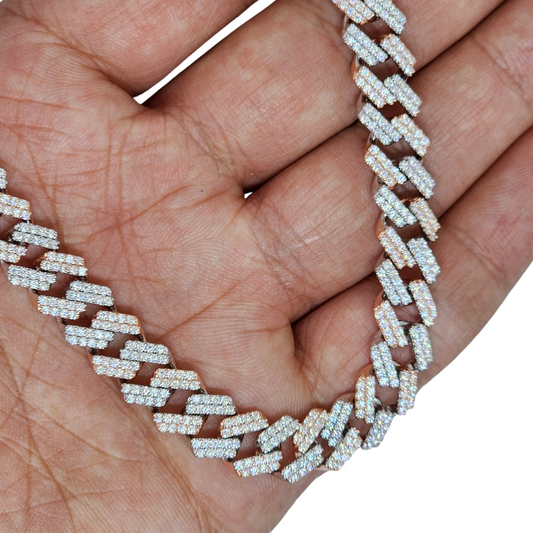 Miami Cuban Chain with Moissanite Stones - 925 Silver