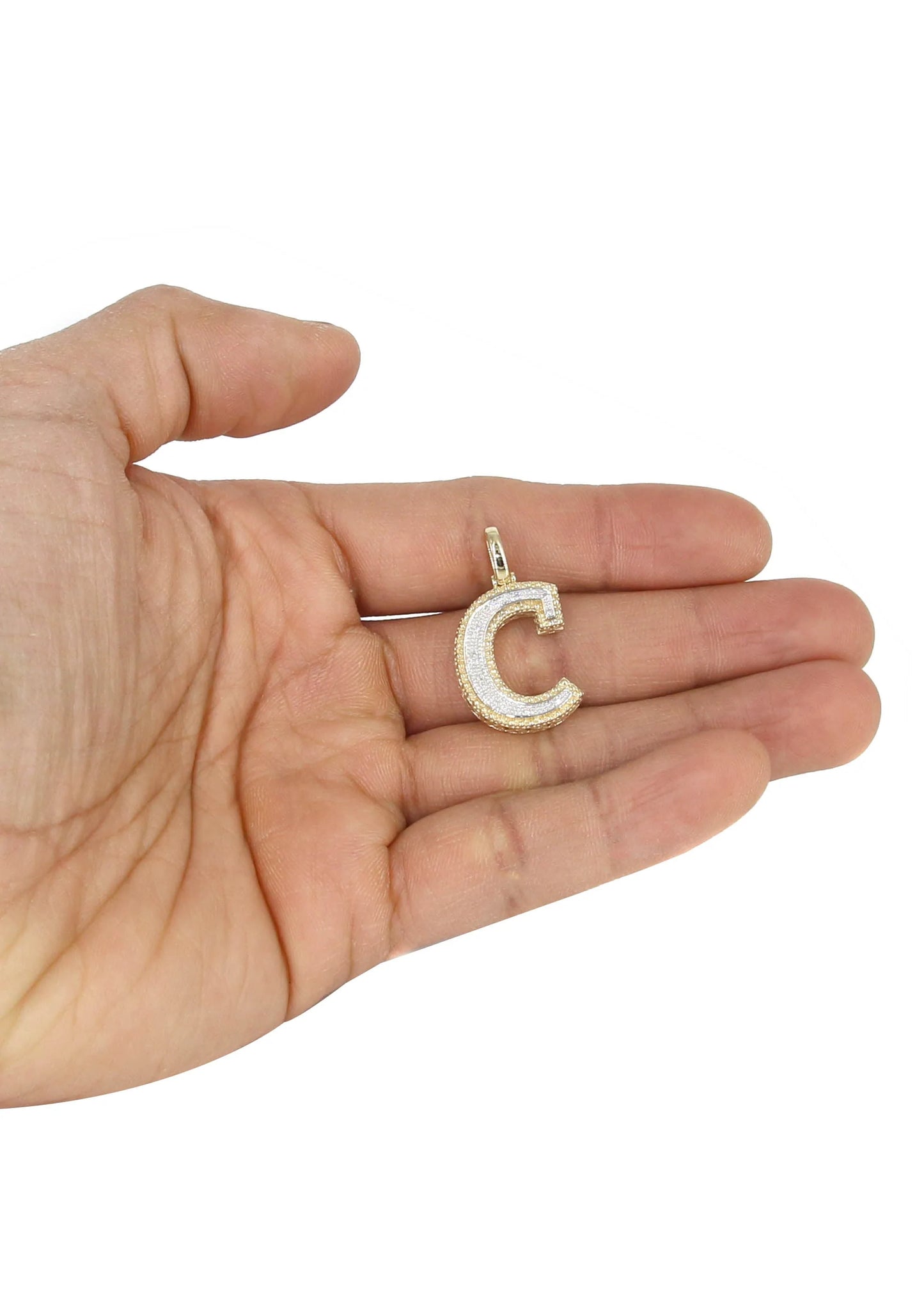 10k Yellow Gold Diamond Pendant Letter "C"