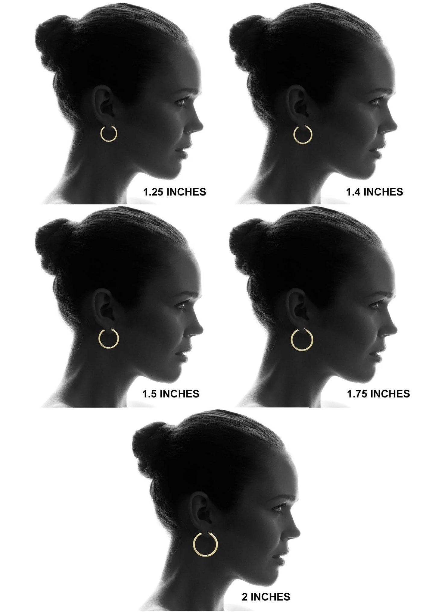 10K Gold Hoop Earrings | Customizable Size