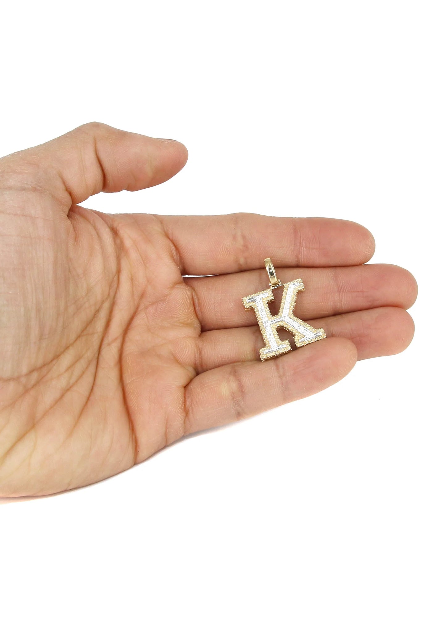 10k Yellow Gold Diamond Pendant Letter "K"