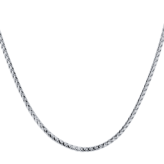 White Gold Chain - Mens Solid Franco Chain 14K White Gold