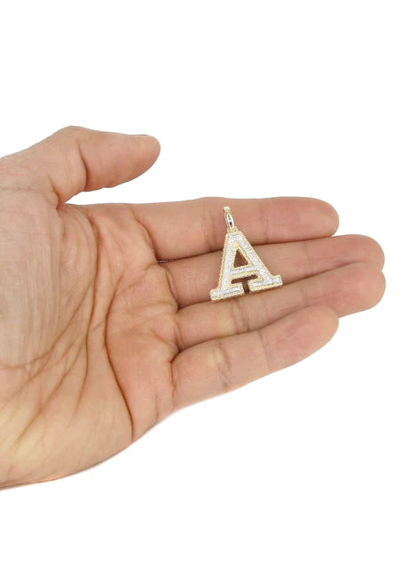10k Yellow Gold Dimond Pendant Letter "A"