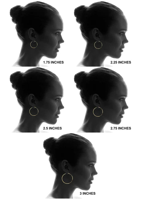 10K Gold Diamond Cut Hoop Earrings | Customizable Size