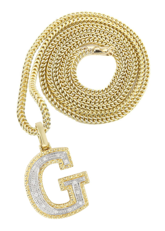 10k Yellow Gold Diamond Pendant Letter "G"