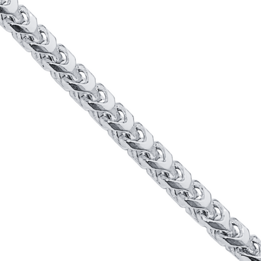 White Gold Chain - Mens Solid Franco Chain 14K White Gold