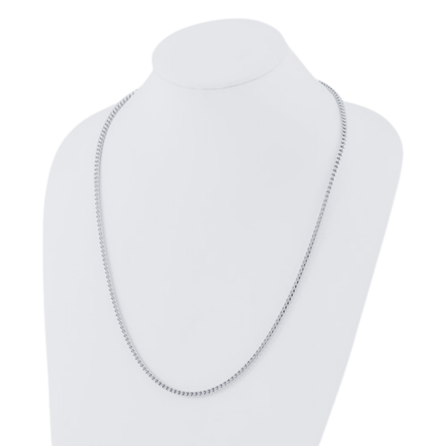 White Gold Chain - Mens Solid Franco Chain 14K White Gold