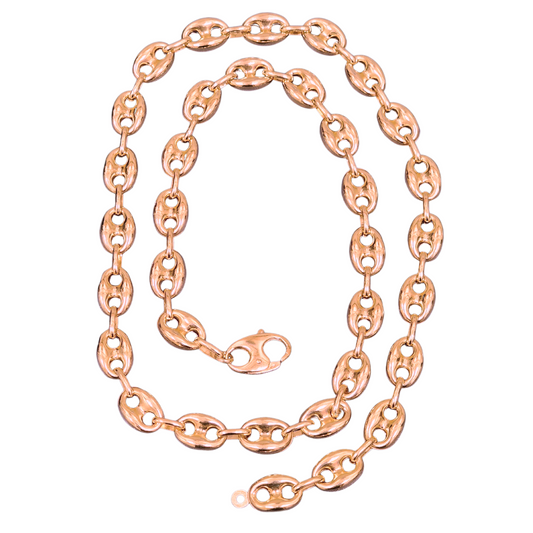 10K Rose Gold Chain Hollow Puff