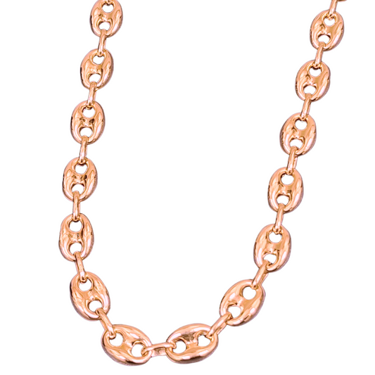 10K Rose Gold Chain Hollow Puff