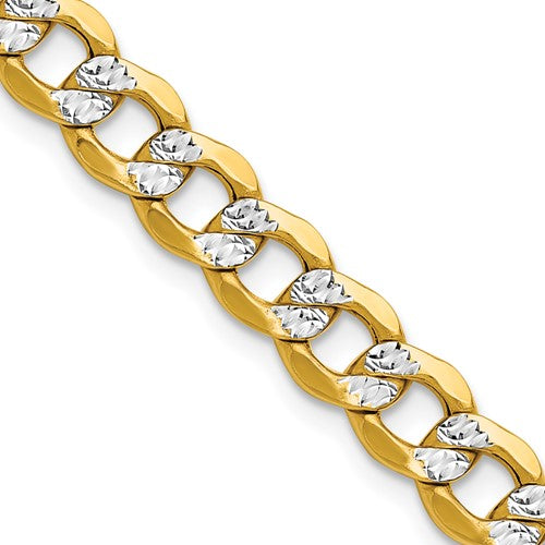Cuban Link Hollow Diamond Cut Chain - 10K Gold Chain