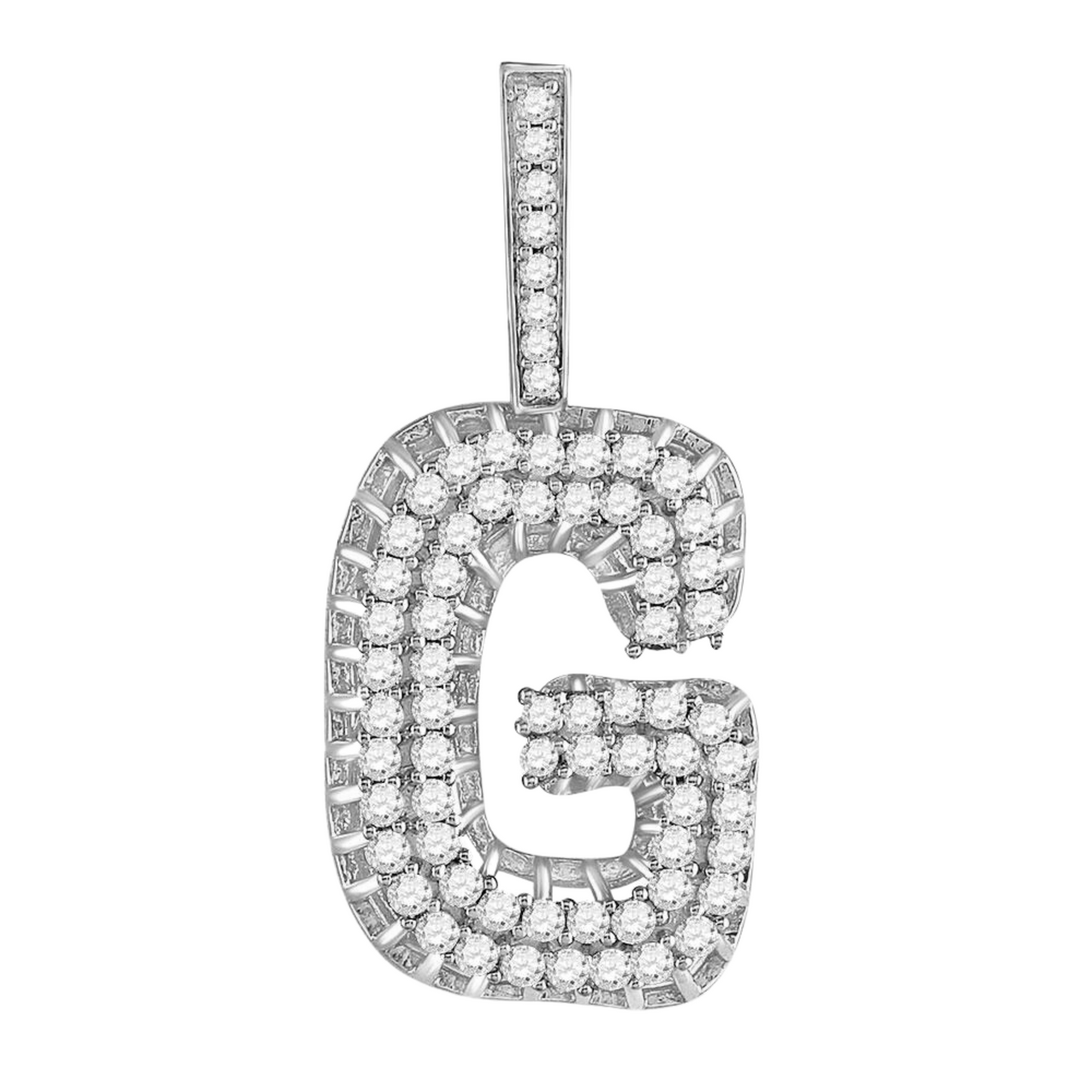 Men's Round Diamond "G" Charm Pendant in 10KT Gold